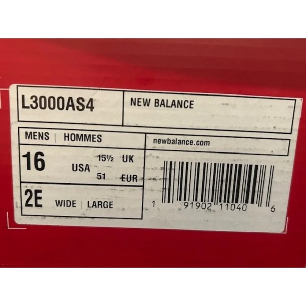 New Balance Mens 3000 V4 Metal Baseball Cleats White/Red NIB - Size 16 Xtra Wide